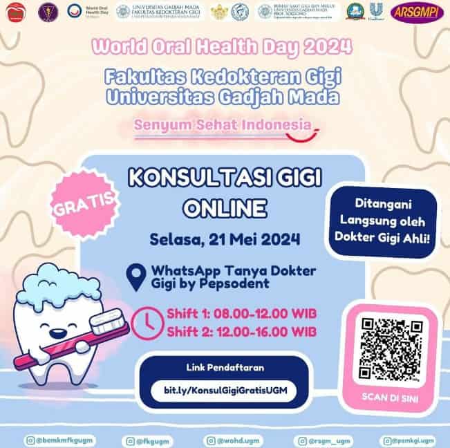 Teledentistry WOHD UGM 2024, Konsultasi Semua Hal Tentang Gigi Gratis!