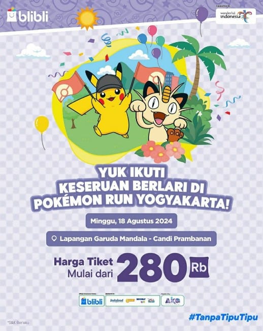 Pokémon Run Yogyakarta 2024, Daftarkan Diri dari Sekarang!