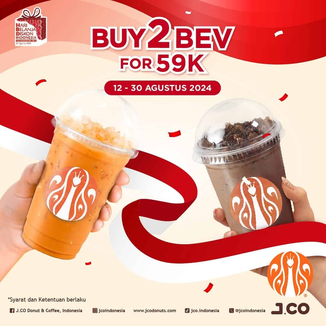 Promo Kemerdekaan JCO Donat Jogja Agustus 2024, Dua Minuman hanya Seharga Rp 59 Ribu