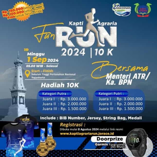 Kapti Agraria Fun Run 2024, Daftarkan Diri Kamu Sekarang Juga!