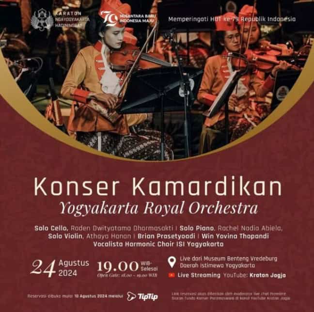 Konser Kamardikan 2024 Yogyakarta Royal Orchestra, Reservasi Mulai 10 Agustus 2024