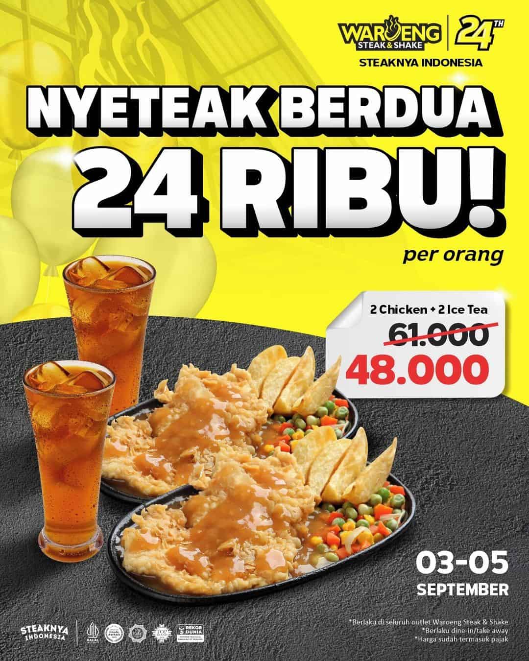 Promo Waroeng Steak Jogja September 2024, Makan Steak Rp 24 Ribu Cuma 3 Hari
