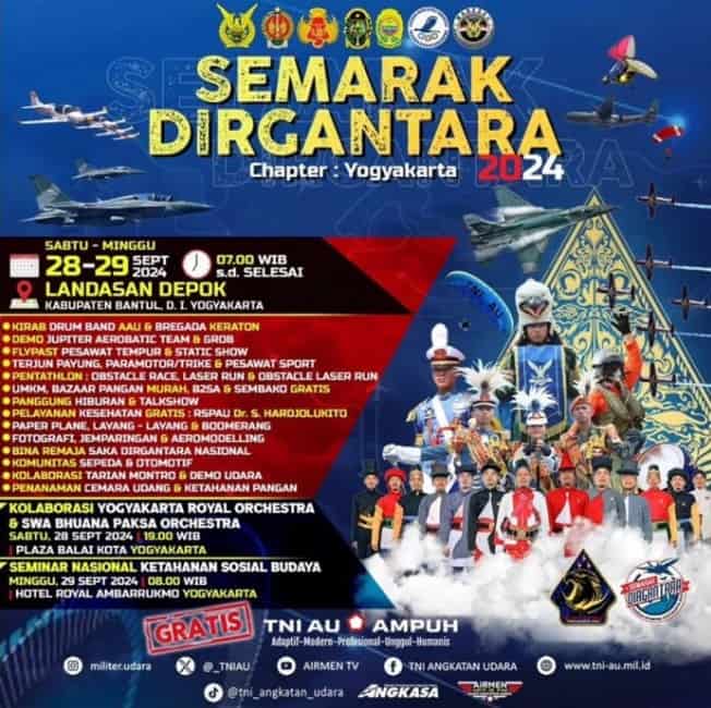 Semarak Dirgantara -Chapter : Yogyakarta 2024, Catat Tanggalnya dan Ajak Orang Tersayang