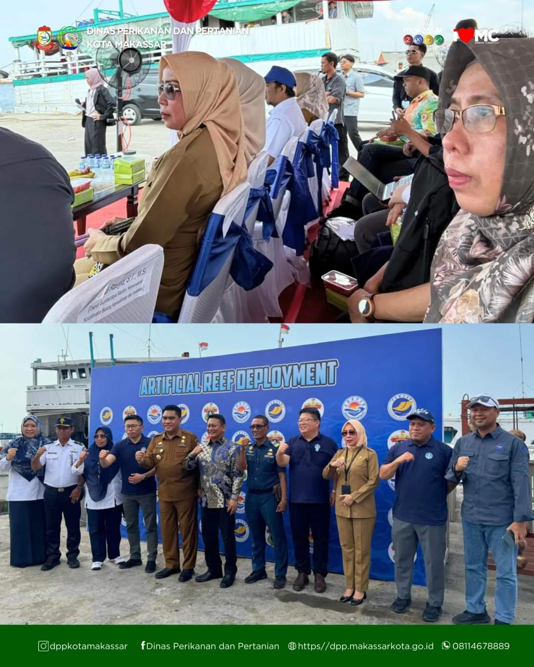 Kadis Perikanan dan Pertanian Makassar menghadiri kegiatan Seremonial Konstruksi Artificial Reef