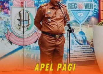 Sekcam Bontoala Pimpin pelaksanaan apel pagi