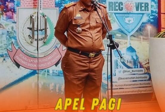Sekcam Bontoala Pimpin pelaksanaan apel pagi