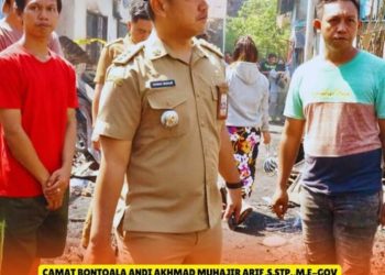 Camat Bontoala meninjau langsung lokasi kebakaran di Jalan Laiya Lorong 124 A