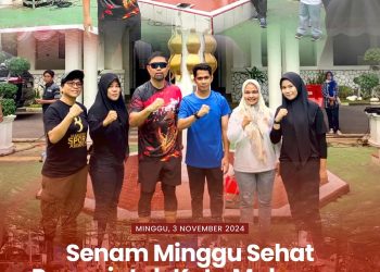 Plt. Kadispora menghadiri kegiatan Senam Minggu Sehat Pemkot Makassar