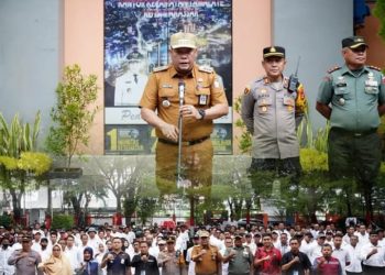 Camat Tamalate memimpin Apel Kesiagaan PAM TPS PILKADA Tahun 2024 tingkat Kecamatan