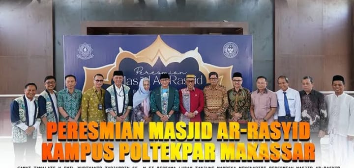 Camat Tamalate menghadiri peresmian masjid Ar – Rasyid Kampus Poltekpar Makassar