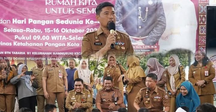 CAMAT TAMALATE DAMPINGI PJS WALI KOTA MAKASSAR MEMBUKA GERAKAN PANGAN MURAH DAN GEMAR MAKAN TELUR