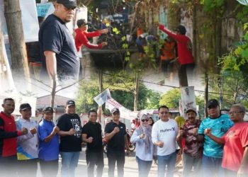 Camat Tamalate dampingi Pjs Wali Kota Makassar memantau langsung pelaksanaan sabtu bersih kerja bakti