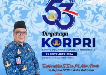 Plt. Kepala DPPKB Makassar mengucapkan Selamat Ulang Tahun Korps Pegawai Republik Indonesia Ke 53 Tahun