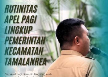 Apel Pagi Penuh Semangat di Kecamatan Tamalanrea,Sekcam Tekankan Disiplindan Pelayanan Prima