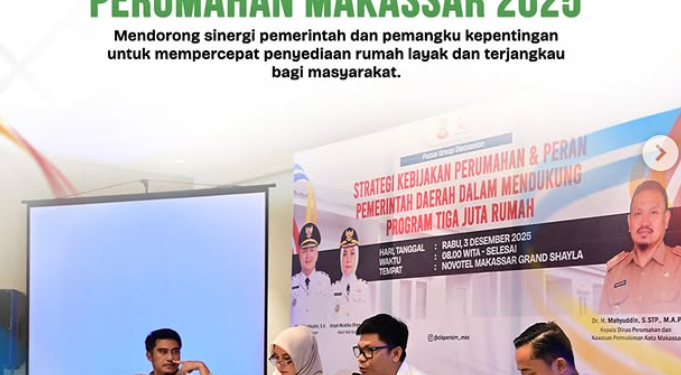 Disperkim Makassar Gaspol Wujudkan Rumah Terjangkau 2025: Sinergi Pemerintah–Swasta Dibangun Lewat FGD Kebijakan Perumahan